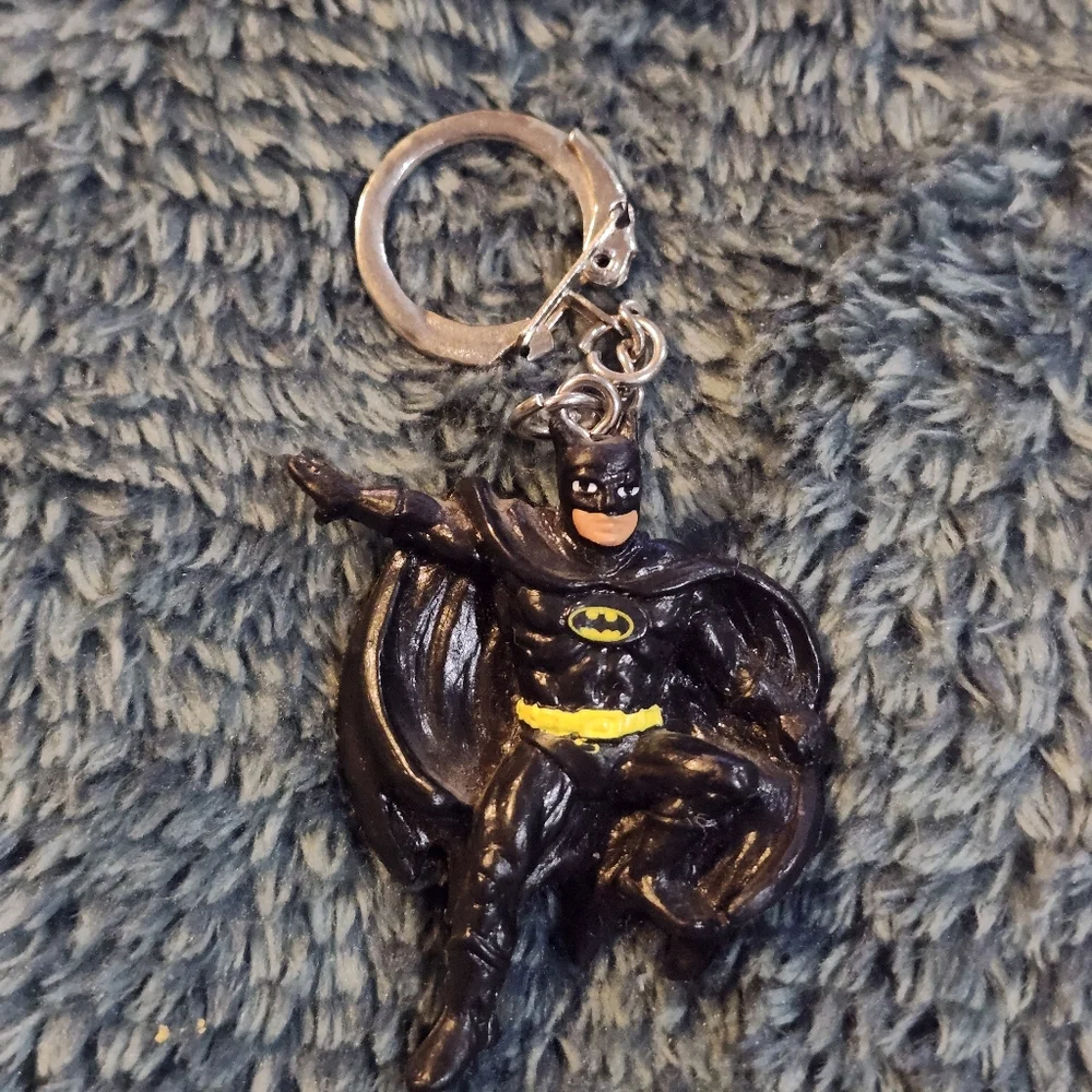 vintage 1989 Applause DC Comics Batman keychain featuring a resin figure